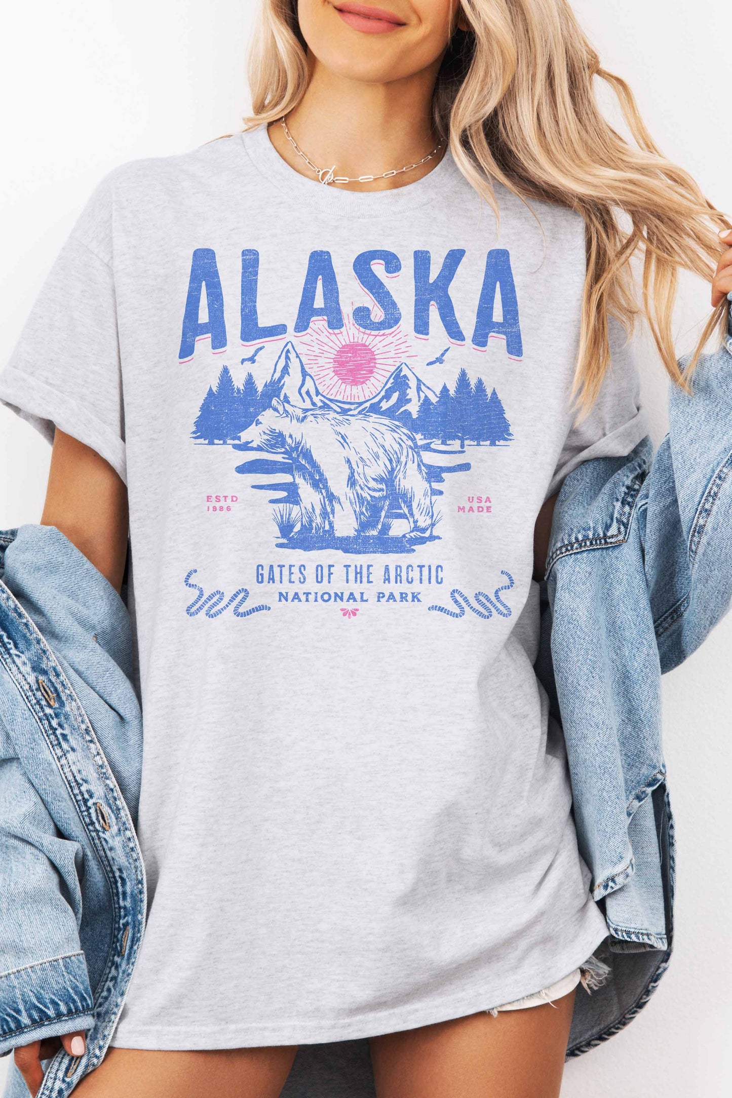 T-shirt oversize grafica Alaska