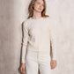 Maglione girocollo a trecce in maglia