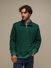 Polo da uomo con mezza zip in cotone e poliestere