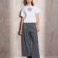 T-shirt bianca con applicazione lucida
