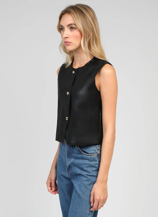 Gilet in similpelle nero Hulysse
