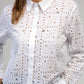 Camicia bianca in voile di cotone traforato