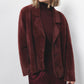 Cappotto corto in pelliccia sintetica bordeaux