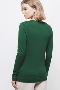Cardigan in Maglia Rasata con Scollo a V