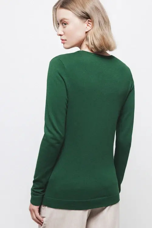 Cardigan in Maglia Rasata con Scollo a V