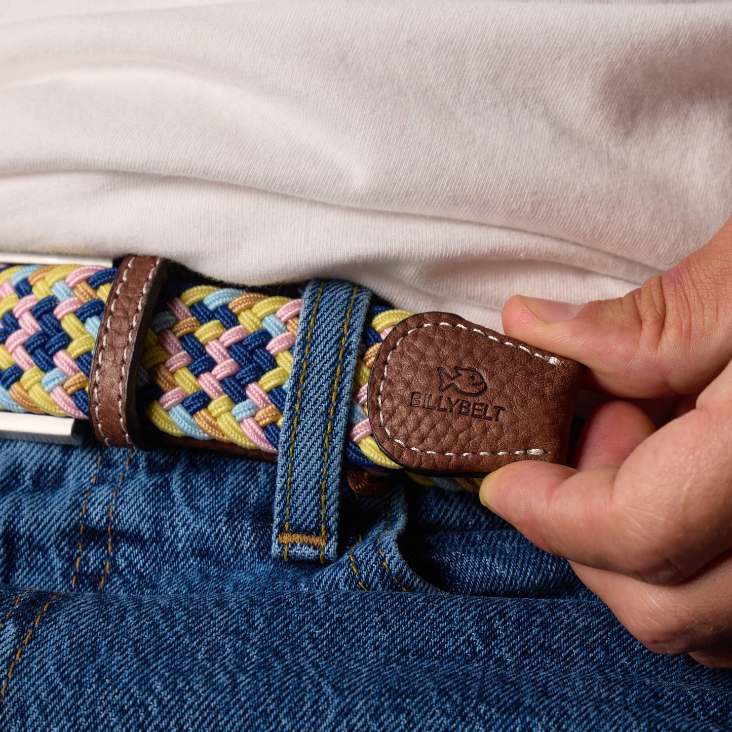 Cintura intrecciata elastica multicolore Høfn