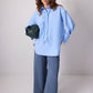 Tunica in cotone con collo a camicia e fiocco