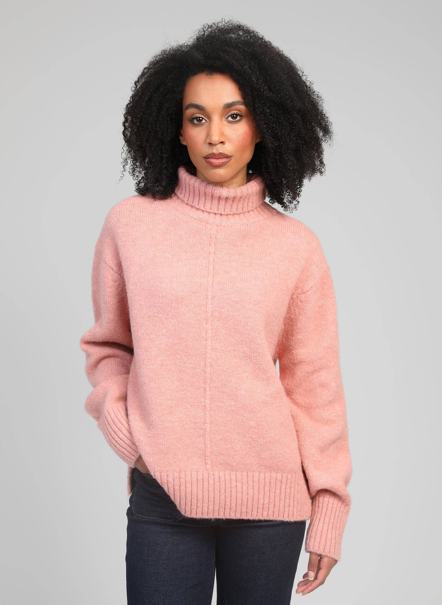 Maglione dolcevita Lipy color pesca