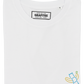T-shirt ricamata "Don’t Touch It’s Art" in cotone biologico premium