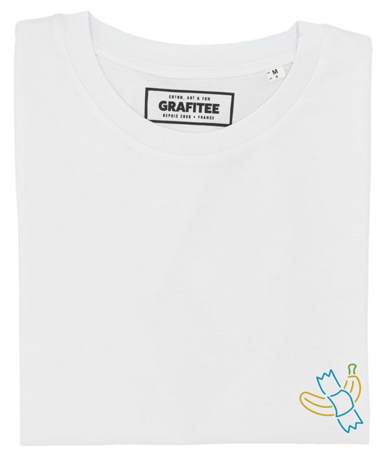 T-shirt ricamata "Don’t Touch It’s Art" in cotone biologico premium