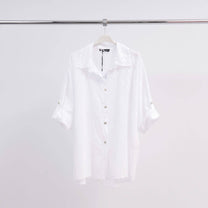 Camicia oversize in cotone ricamata