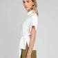 Camicia Kayba bianco sporco con nodo in vita