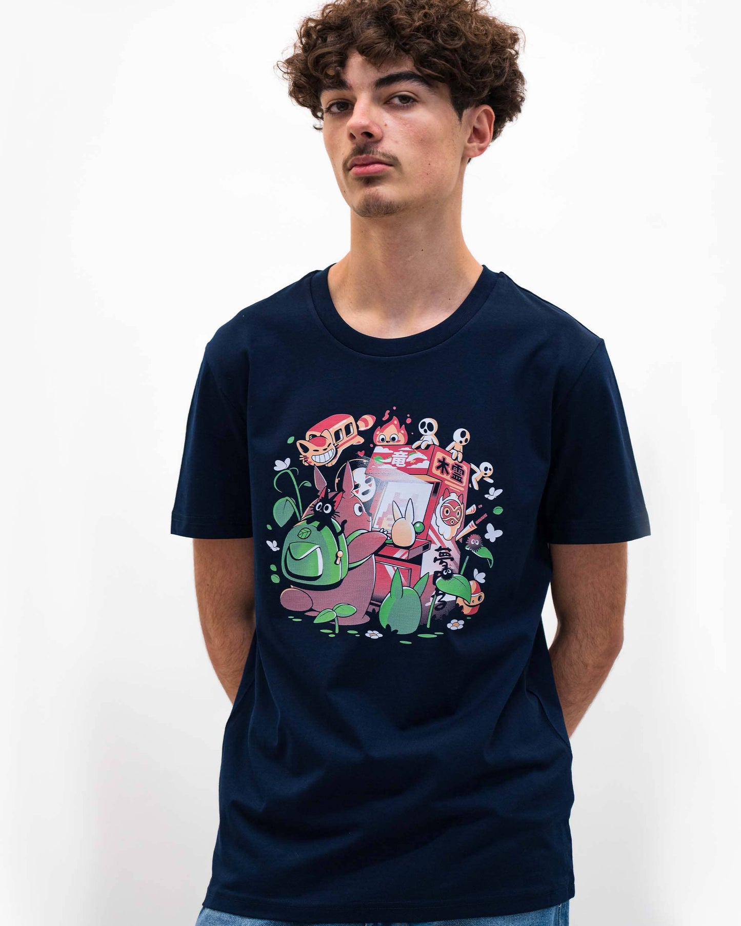T-shirt unisex in cotone biologico con stampa grafica stile Totoro