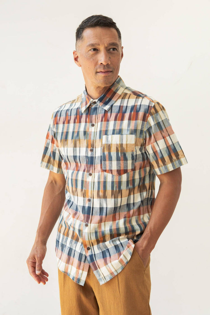 Camicia slim a quadri Aurora Space Dye Harbor