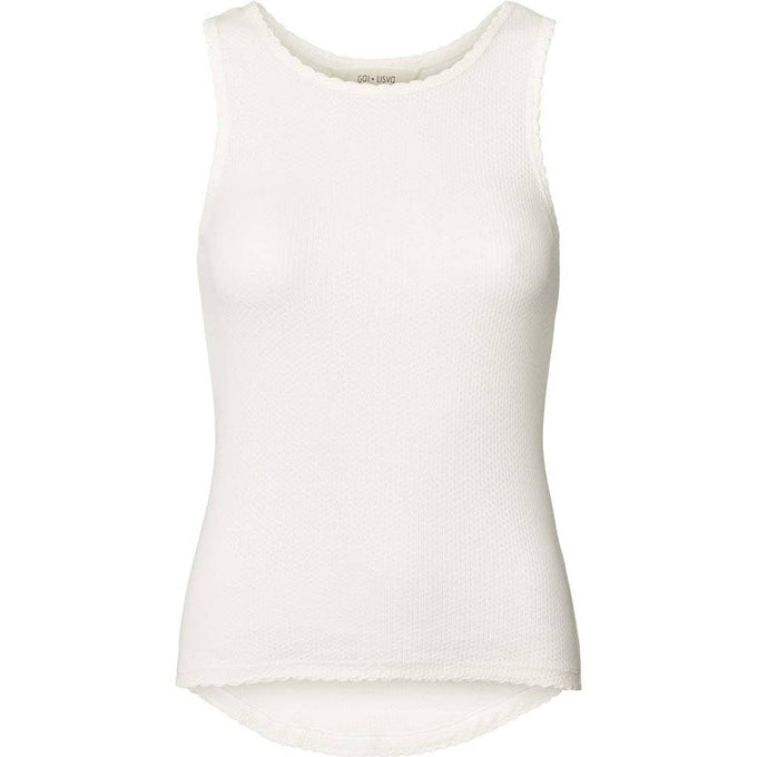 Top in cotone biologico con dettagli in pizzo