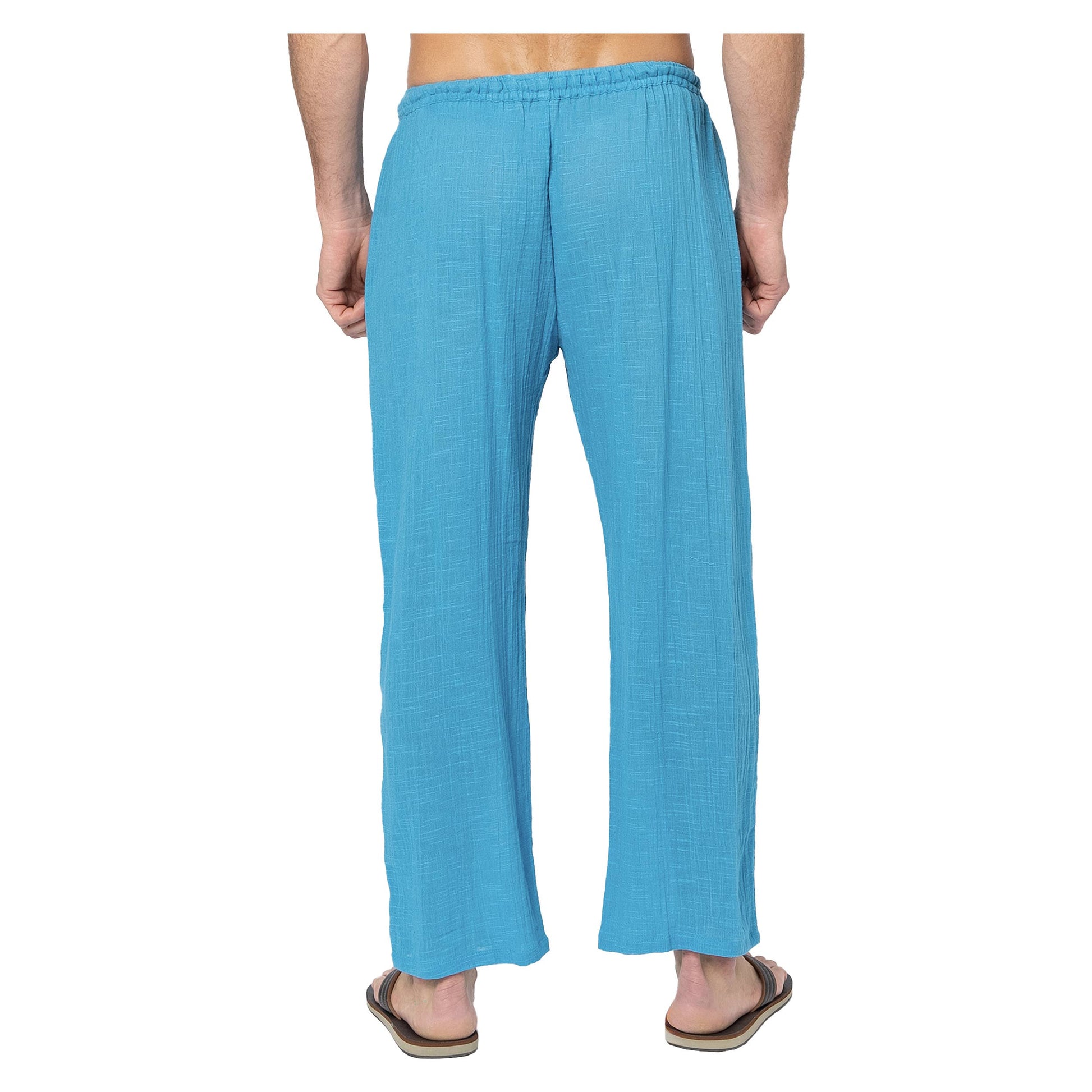 Pantaloni estivi lunghi in cotone blu