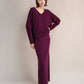 Gonna lunga a vita alta in misto cashmere con spacco laterale in maglia 3D
