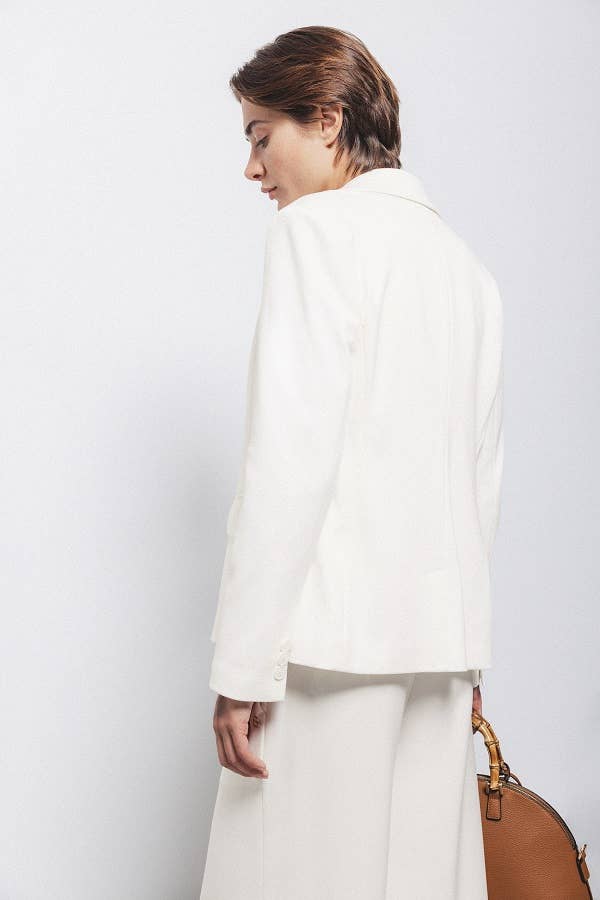 Blazer minimal bianco da donna