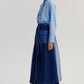 Gonna midi in organza con tasche e cintura