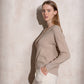 Maglione in maglia di lurex con scollo a V