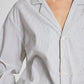 Camicia Nora in cotone biologico a righe blu denim