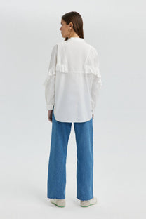 Camicia in popeline con balze