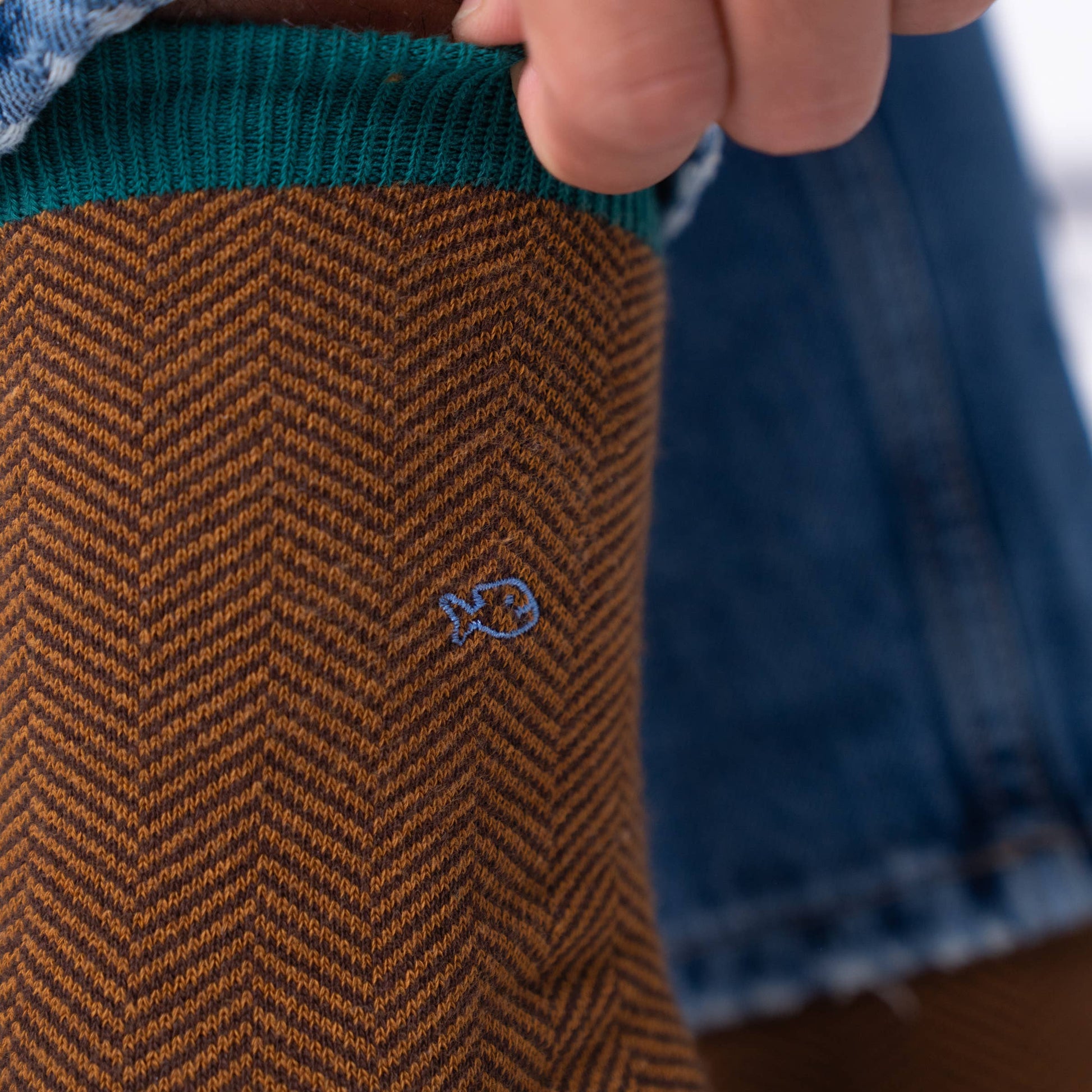Calzini in cotone pettinato a motivo chevron