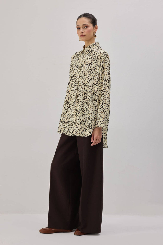 Camicia oversize a stampa mini leopardata