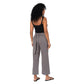 Pantaloni estivi cropped in cotone e lino grigi