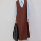 Abito pinafore lungo con scollo a V