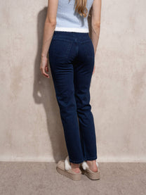 Jeans da donna a vita alta in denim blu