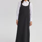 Abito gilet lungo con spalline arricciate