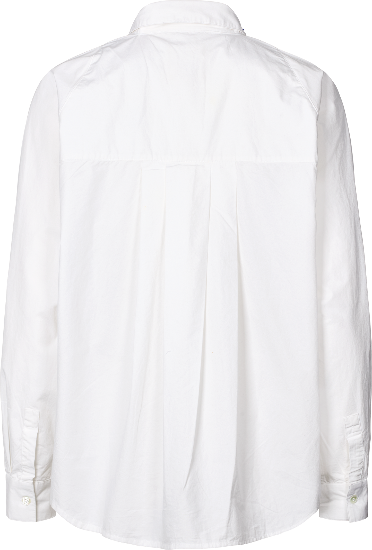 Camicia Bianca in Popeline di Cotone Biologico con Maniche Raglan