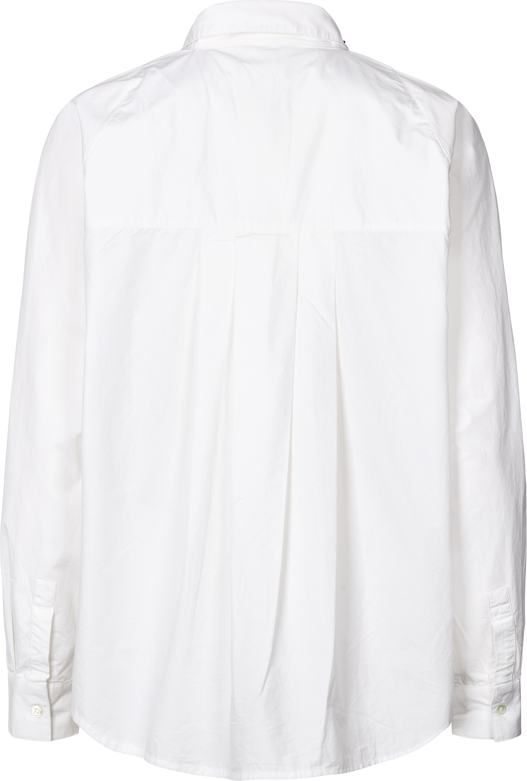 Camicia Bianca in Popeline di Cotone Biologico con Maniche Raglan