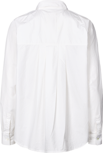 Camicia Bianca in Popeline di Cotone Biologico con Maniche Raglan