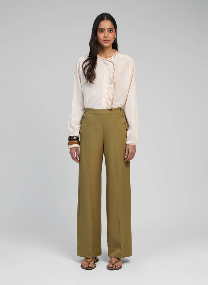 Camicia Soufiana nude in voile di cotone