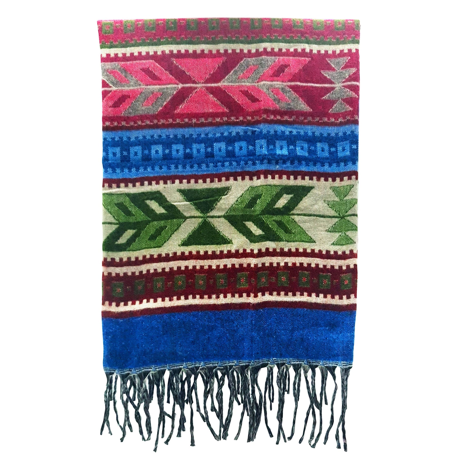 Maxi sciarpa morbida multicolor con frange