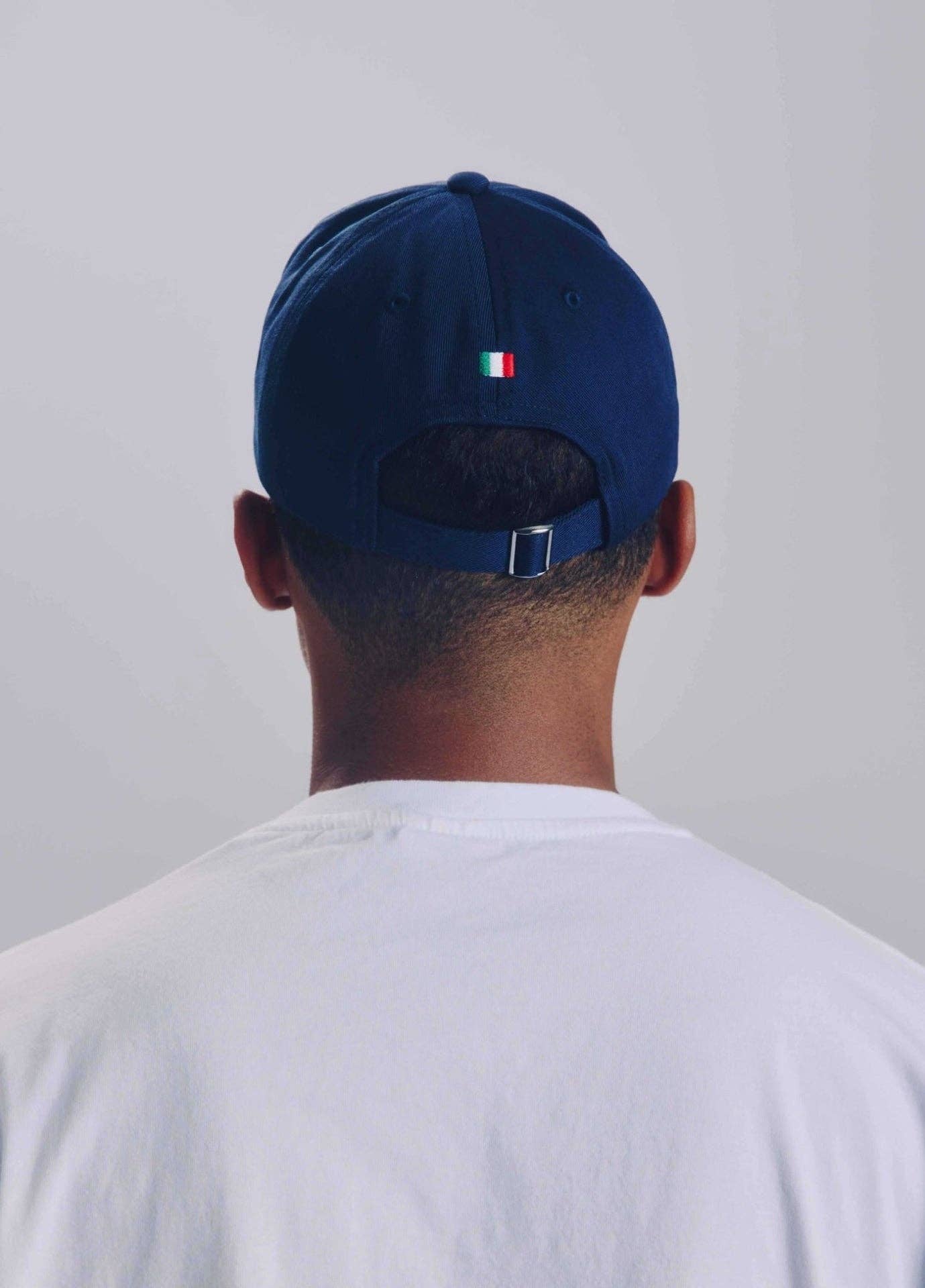 Cappellino blu scuro “No Grazie” ricamato