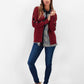 Giacca cardigan con bottoni bordeaux
