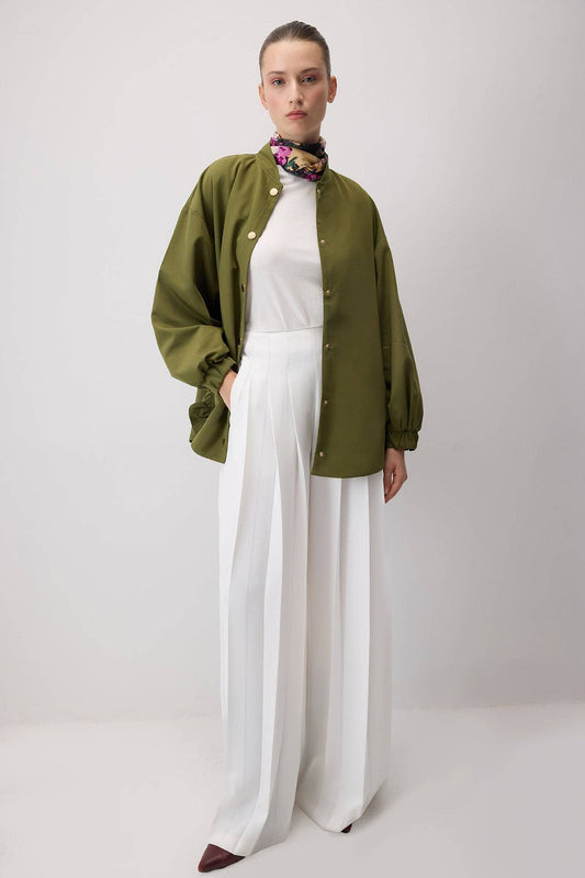 Giacca bomber imbottita oversize verde oliva