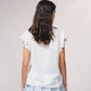 Blusa fluida con scollo a V e maniche arricciate