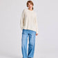 Maglione in lana d’agnello biologica a maniche lunghe con lavorazione drop needle