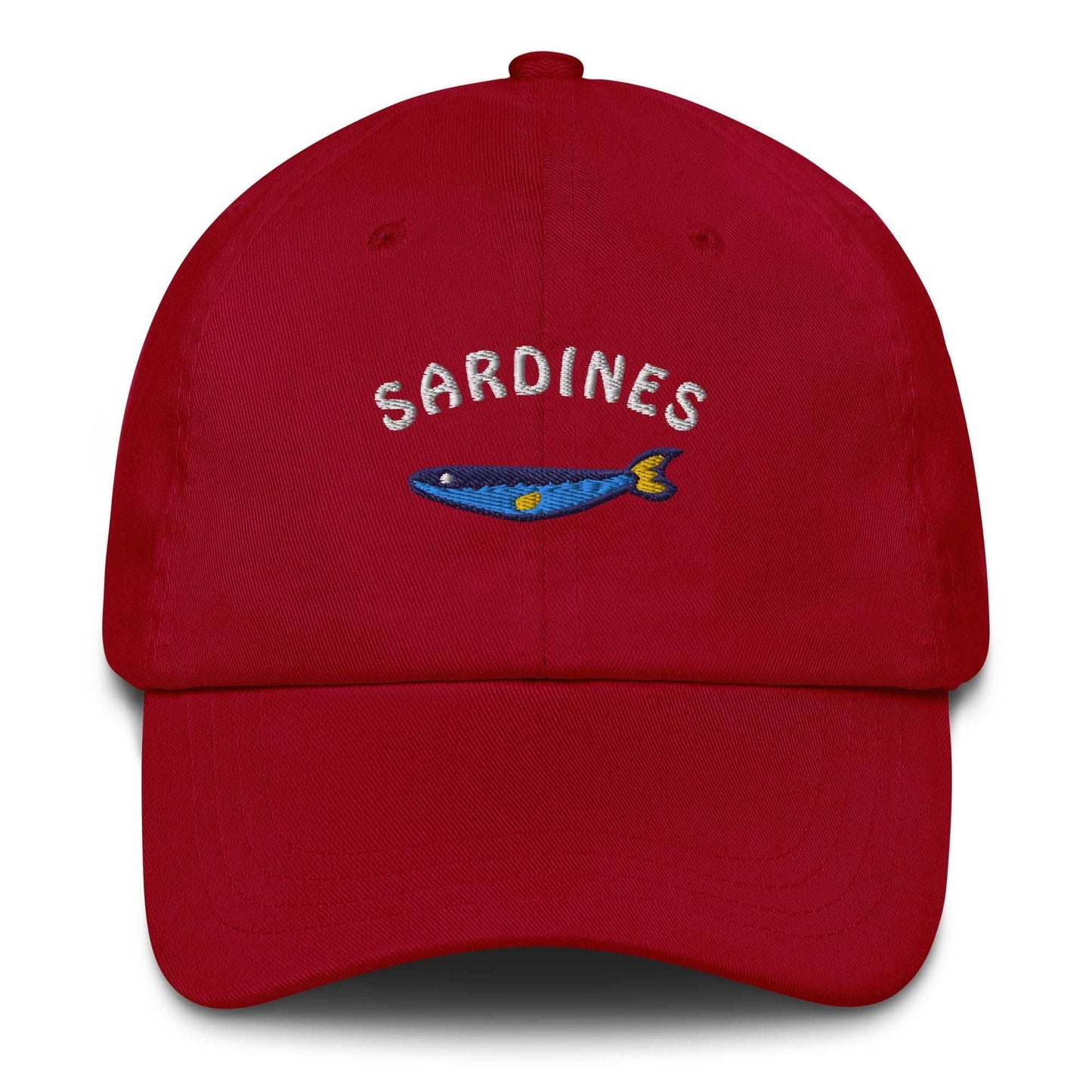 Cappellino da baseball in cotone con ricamo Sardines