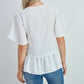 Camicia bianca con inserto in pizzo e balza