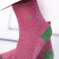 Calzini Vintage in Cotone Pettinato Glitter Rosa Antico e Verde