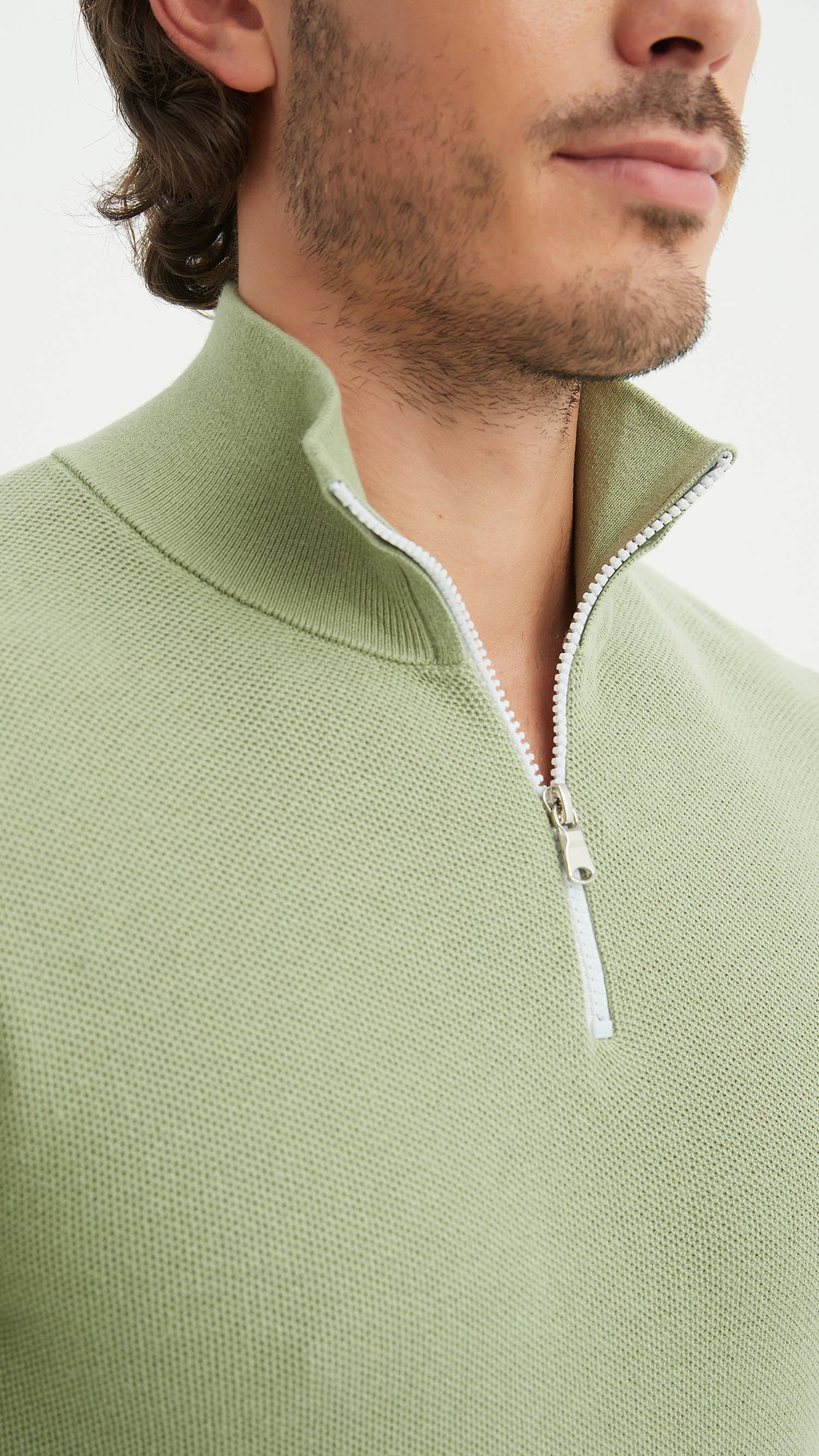 Maglia con colletto trucker sportivo in cotone verde