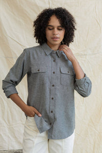 Camicia Lenon in chambray grigio ferro