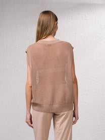 Maglione in maglia aperta laminata