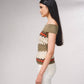 Maglia aderente off-shoulder in lurex