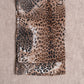 Sciarpa animalier in viscosa marrone